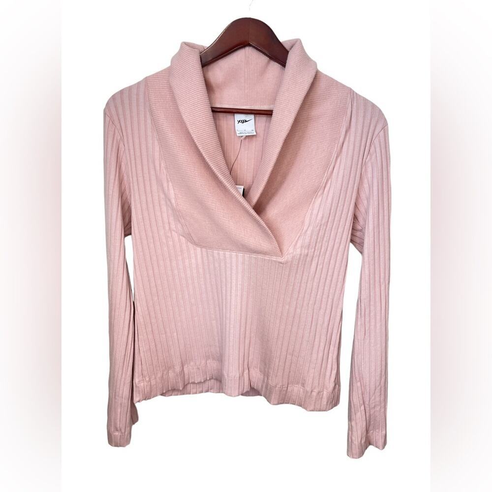 NIKE NWT Yoga Luxe Ribbed Long-sleeve Women's Pink Sweater Size Small $80 MSRP - Picture 2 of 14